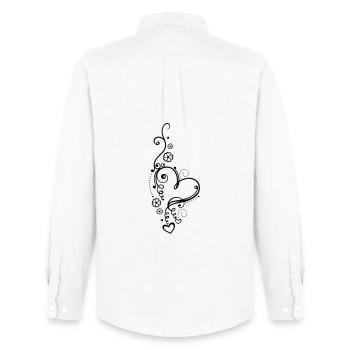 Coeur aux petits coeurs et aux fleurs - Chemise Oxford homme Stanley/Stella - blanc - Dos - AI Model Male 185 dark (185cm)