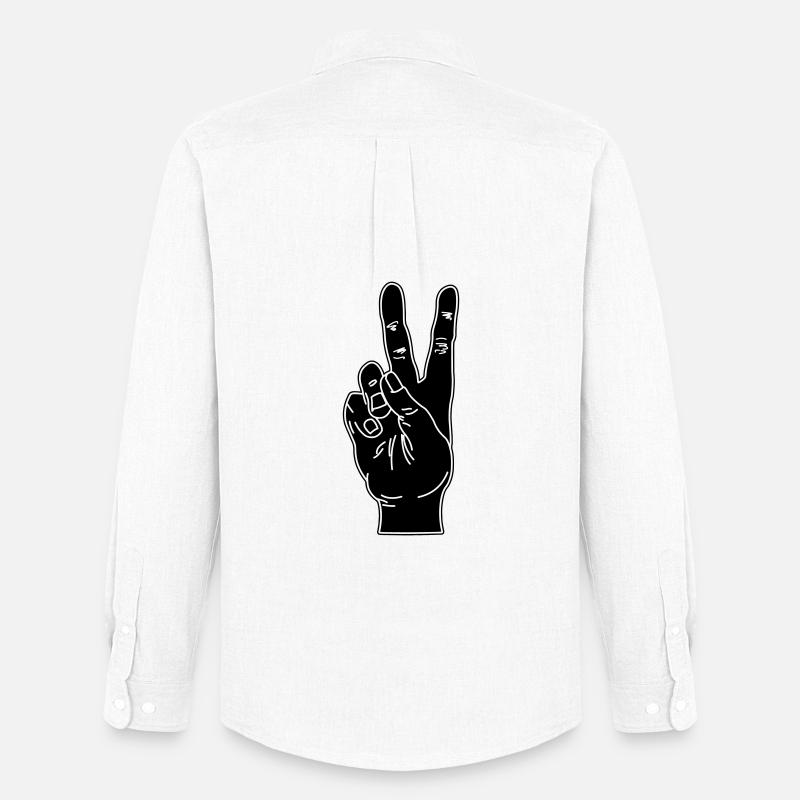 Black hand gesture peace - Men's Oxford Shirt by Stanley/Stella - white
