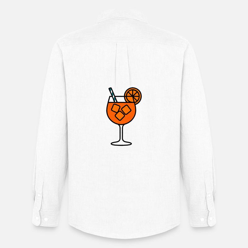 Party Spritz Glas Geschenkidee - Männer Oxford Hemd von Stanley/Stella - Weiß