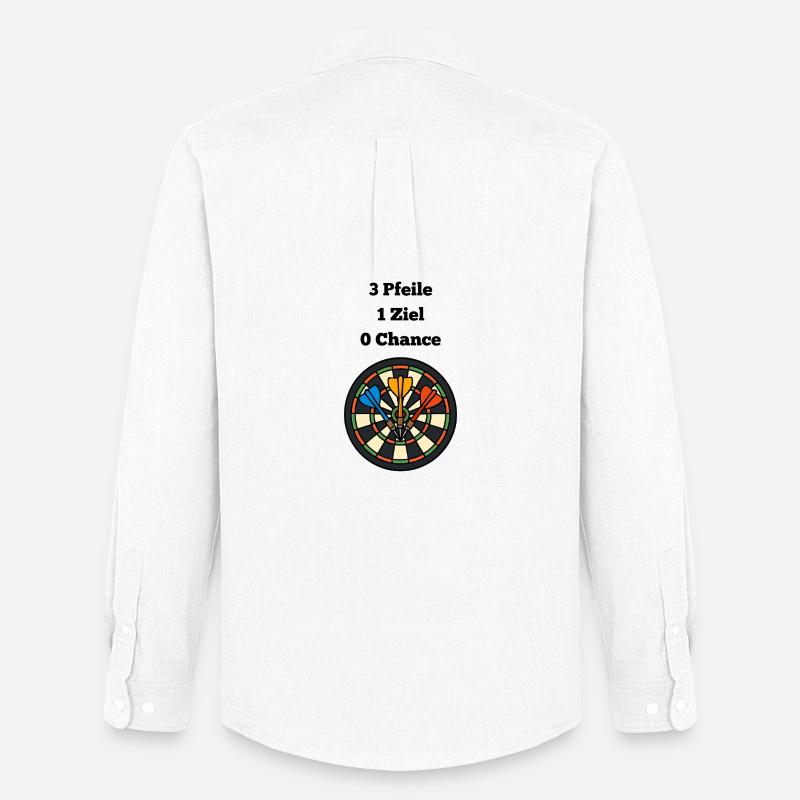 Volltreffer Dartboard Design - Männer Oxford Hemd von Stanley/Stella - Weiß