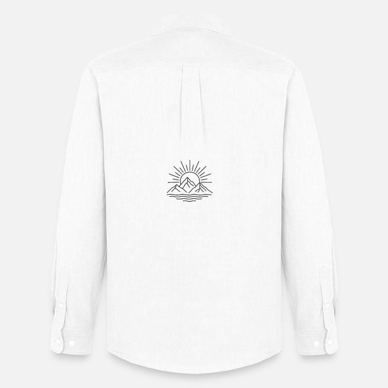 Minimalistisches Line-Art Design - Männer Oxford Hemd von Stanley/Stella - Weiß
