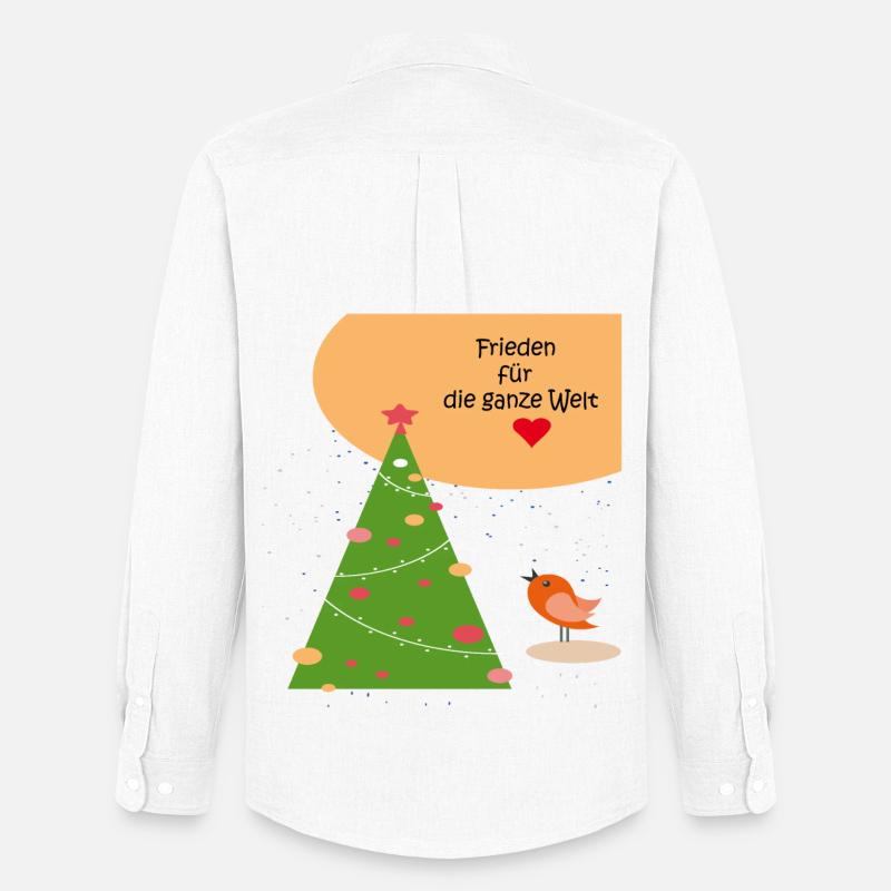 Weihnachten Frieden - Männer Oxford Hemd von Stanley/Stella - Weiß