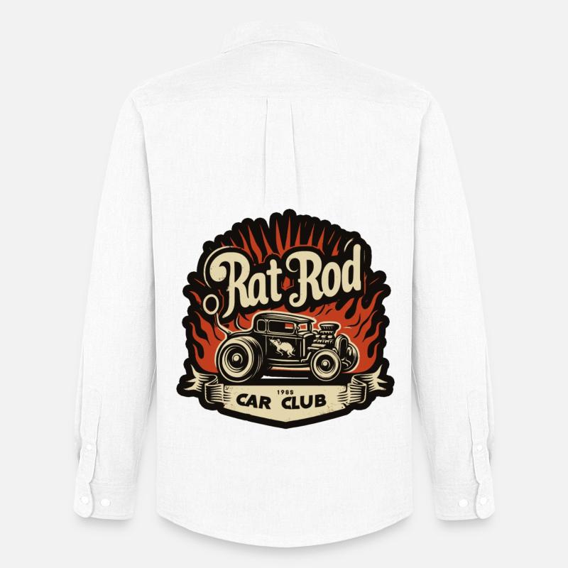 Ratsking Ratlook Shirt – Rustikaler Custom Style - Männer Oxford Hemd von Stanley/Stella - Weiß
