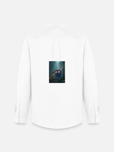 Nachtwald Vogel Silhouette Leuchten - Männer Oxford Hemd von Stanley/Stella - Weiß