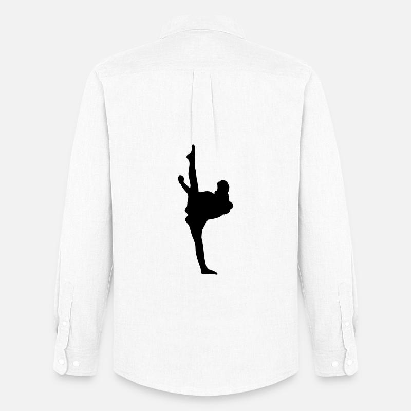 Karate oder Taekwondo High Kick - Männer Oxford Hemd von Stanley/Stella - Weiß