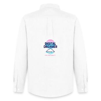 Digital Dreamer - Männer Oxford Hemd von Stanley/Stella - Weiß - Hinten - AI Model Male 185 dark (185cm)