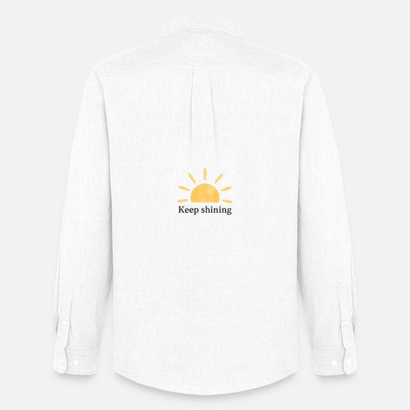 Keep Shining – Sonne – Minimalistisch - Männer Oxford Hemd von Stanley/Stella - Weiß
