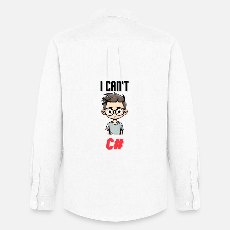 I can't C# - Männer Oxford Hemd von Stanley/Stella - Weiß