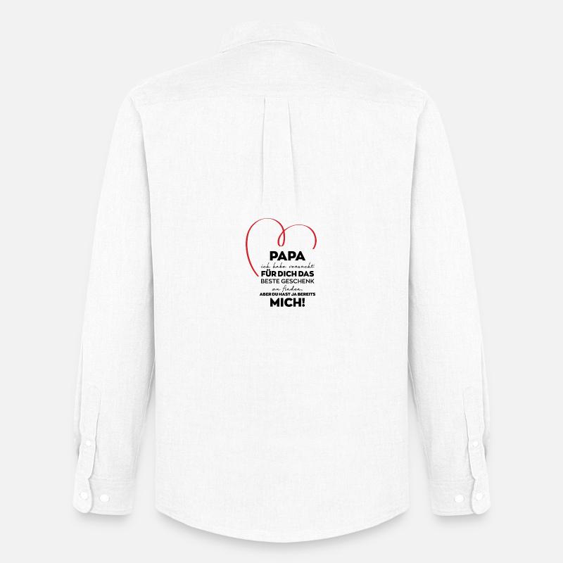 Papa lustiges Geschenk - Männer Oxford Hemd von Stanley/Stella - Weiß