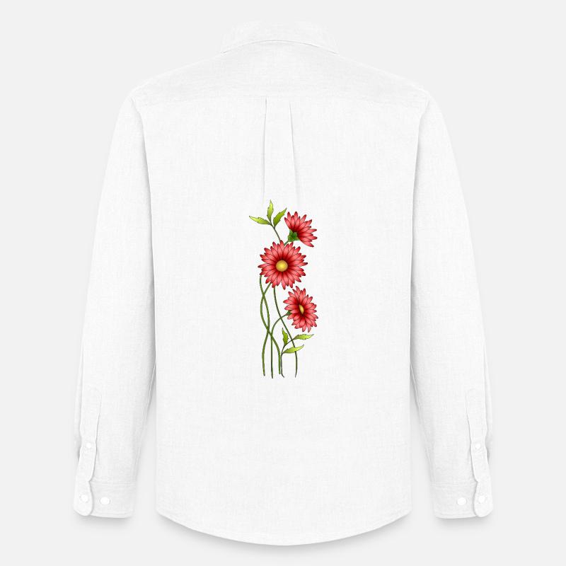 Blumen - Männer Oxford Hemd von Stanley/Stella - Weiß