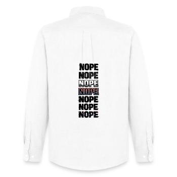 Nope Neon Glitch Text Stack - Men's Oxford Shirt by Stanley/Stella - white - Back - AI Model Male 185 dark (185cm)