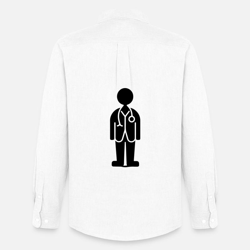 Doktor Symbol - Männer Oxford Hemd von Stanley/Stella - Weiß