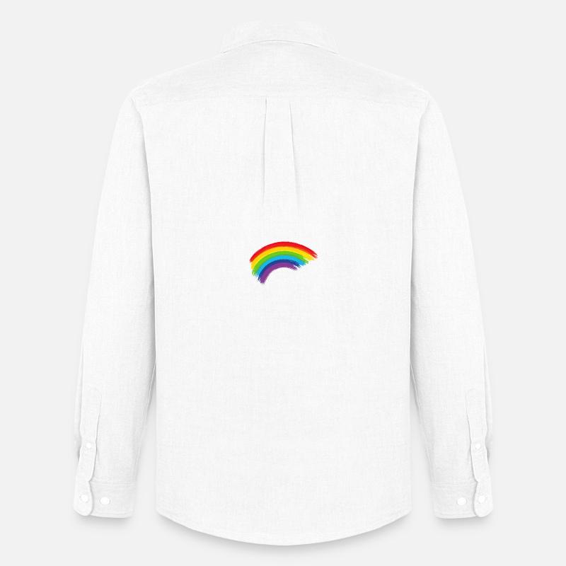 Regenbogen Pinselbogen Hoffnung Gemeinschaft  - Männer Oxford Hemd von Stanley/Stella - Weiß