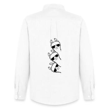 Friends Lama Team - Men's Oxford Shirt by Stanley/Stella - white - Back - AI Model Male 185 dark (185cm)