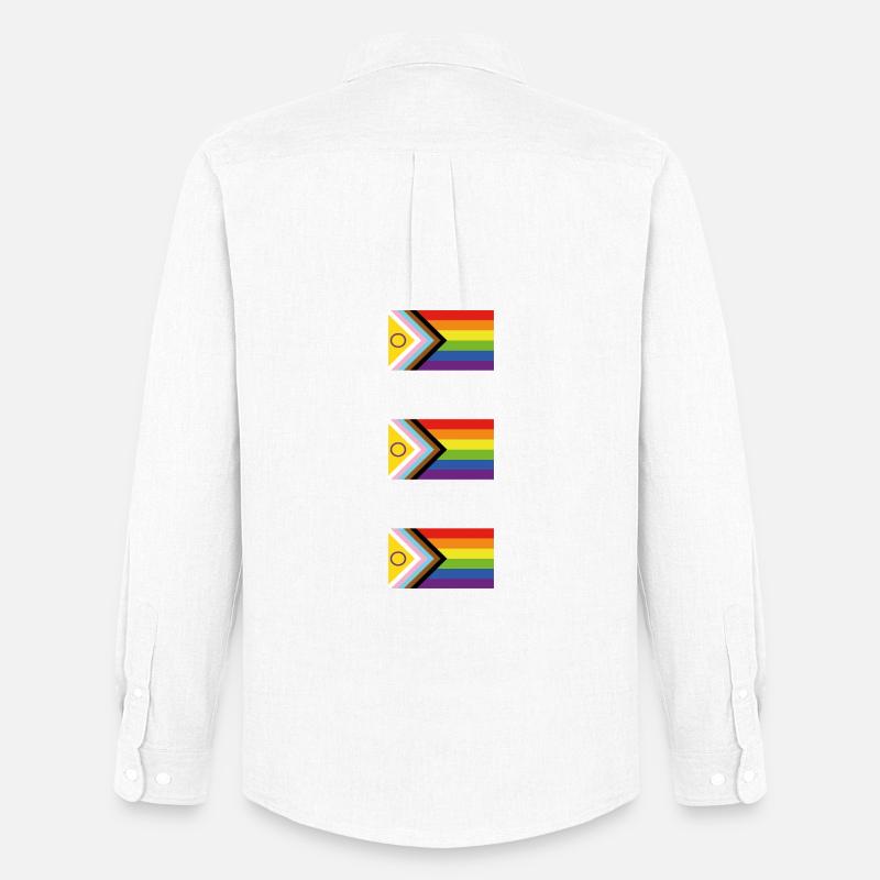 Progress Inclusive Pride Rainbow Flag LGBTQ+ - Männer Oxford Hemd von Stanley/Stella - Weiß