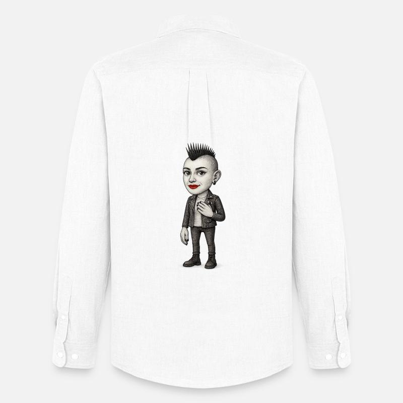 Mohawk Punker - Männer Oxford Hemd von Stanley/Stella - Weiß