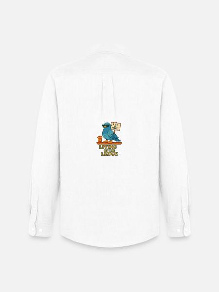 Funny Dove with Shield & Coffee - Men's Oxford Shirt by Stanley/Stella - white