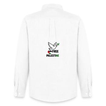 Free Palestine Dove - Men's Oxford Shirt by Stanley/Stella - white - Back - AI Model Male 185 dark (185cm)