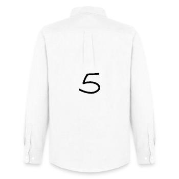 5 fünf Zahl Geburtstag schwarz - Männer Oxford Hemd von Stanley/Stella - Weiß - Hinten - AI Model Male 185 dark (185cm)