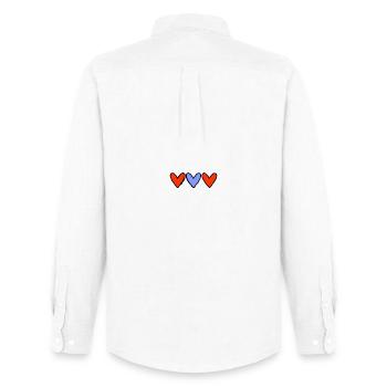 VALENTINE'S DAY. Bachelorette party. I LOVE YOU. I LOVE YOU. LOVE - Men's Oxford Shirt by Stanley/Stella - white - Back - AI Model Male 185 dark (185cm)
