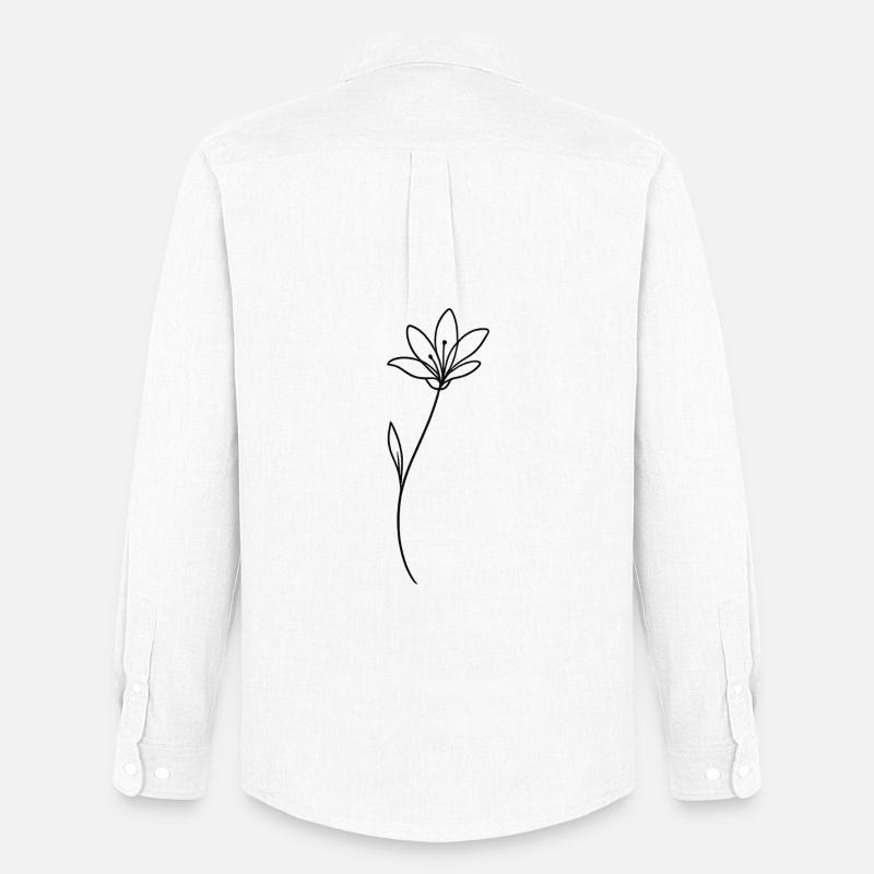 Botanisk linjeblomma minimal - Stanley/Stella Oxfordskjorta Herr - vit