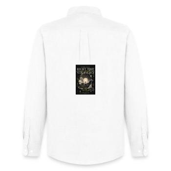 Right Time Neue Energie - Männer Oxford Hemd von Stanley/Stella - Weiß - Hinten - AI Model Male 185 dark (185cm)