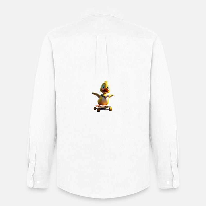 Skating Duck - Männer Oxford Hemd von Stanley/Stella - Weiß