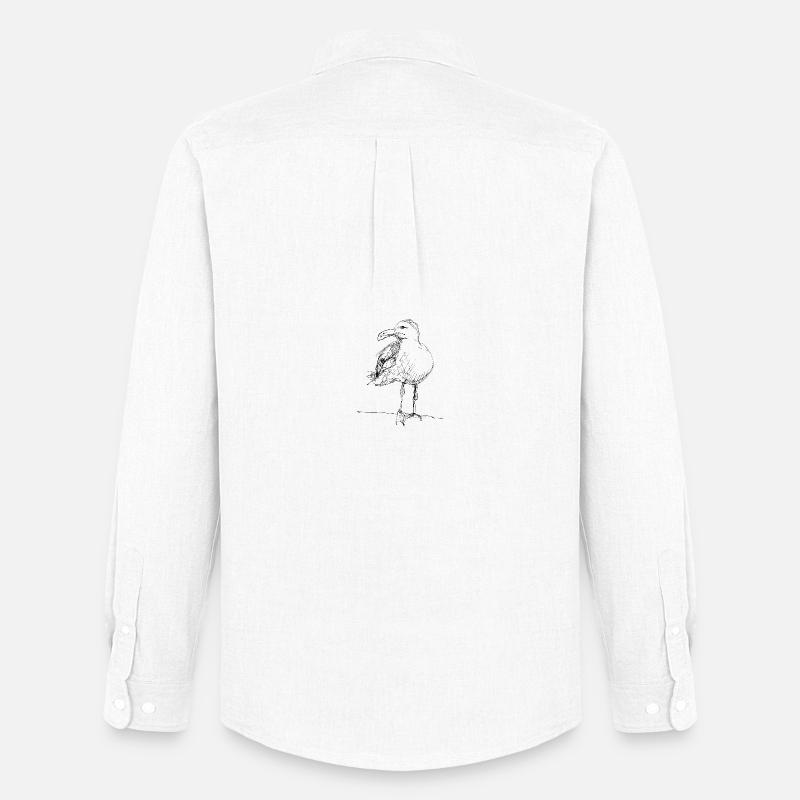 Möwe - Männer Oxford Hemd von Stanley/Stella - Weiß