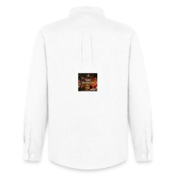 Frohe Weihnachten Holzschild - Männer Oxford Hemd von Stanley/Stella - Weiß - Hinten - AI Model Male 185 dark (185cm)