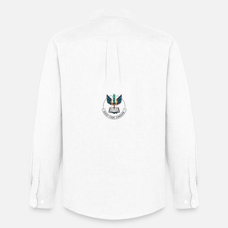 Quest. Code. Conquer Emblem - Männer Oxford Hemd von Stanley/Stella - Weiß