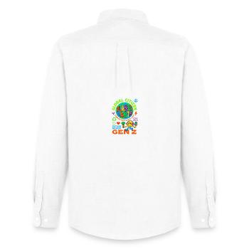 Global Citizen Planet Earth Gen Z - Men's Oxford Shirt by Stanley/Stella - white - Back - AI Model Male 185 dark (185cm)