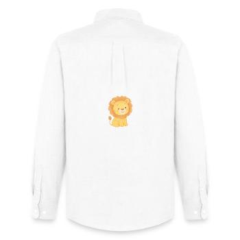 Cute Little Lion in Watercolor - Men's Oxford Shirt by Stanley/Stella - white - Back - AI Model Male 185 dark (185cm)