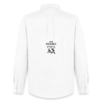 We celebrate - Men's Oxford Shirt by Stanley/Stella - white - Back - AI Model Male 185 dark (185cm)