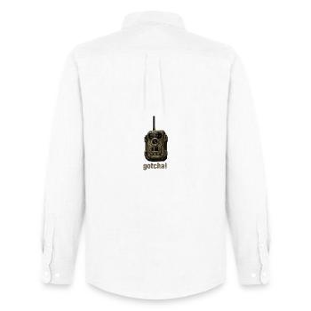 Surveillance, caméra - Chemise Oxford homme Stanley/Stella - blanc - Dos - AI Model Male 185 dark (185cm)