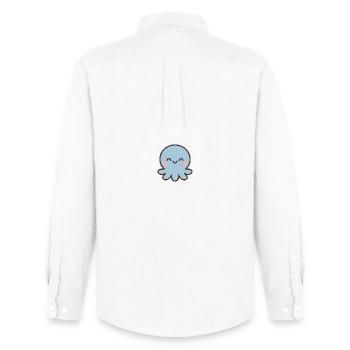 Blue Octopus Kawaii Smile - Men's Oxford Shirt by Stanley/Stella - white - Back - AI Model Male 185 dark (185cm)