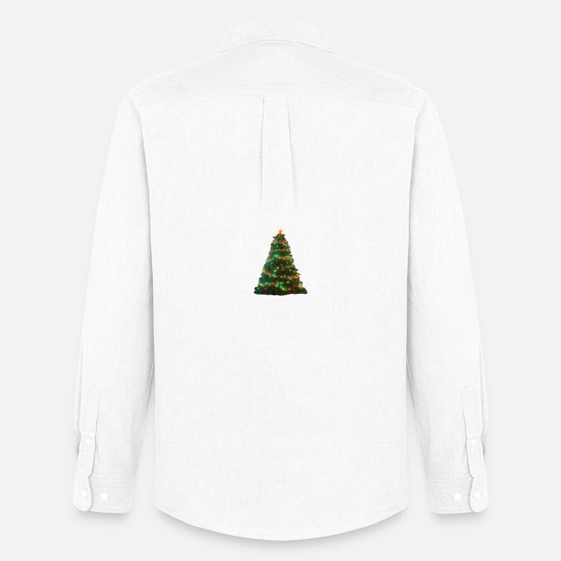 Funkelnde Weihnachtsbaumlichter - Männer Oxford Hemd von Stanley/Stella - Weiß