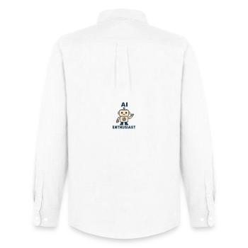 AI Enthusiast Robot - Men's Oxford Shirt by Stanley/Stella - white - Back - AI Model Male 185 dark (185cm)