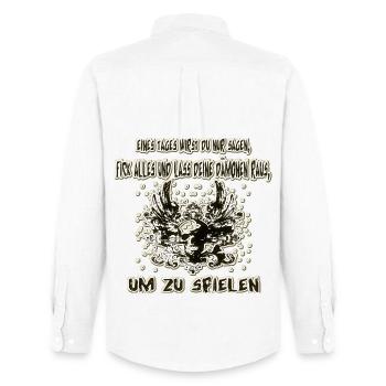 Dämon raus lassen - Männer Oxford Hemd von Stanley/Stella - Weiß - Hinten - AI Model Male 185 dark (185cm)