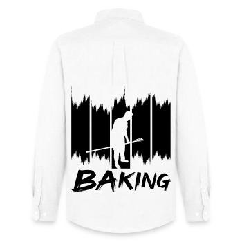 Bake - Men's Oxford Shirt by Stanley/Stella - white - Back - AI Model Male 185 dark (185cm)