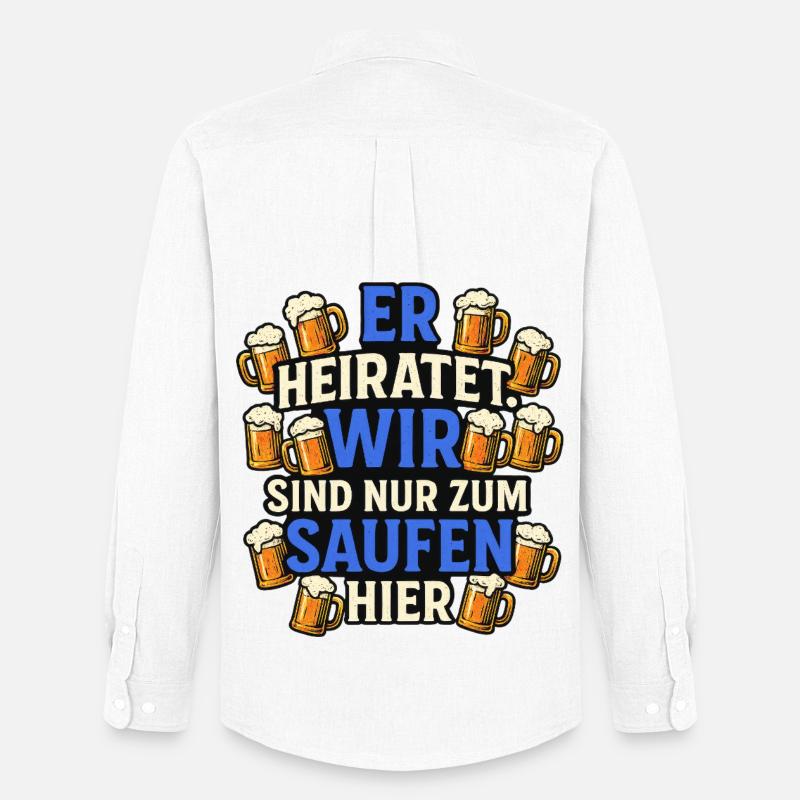 Junggesellenabschied - Männer Oxford Hemd von Stanley/Stella - Weiß