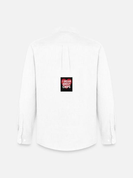 I Dream About Chips Heart - Men's Oxford Shirt by Stanley/Stella - white