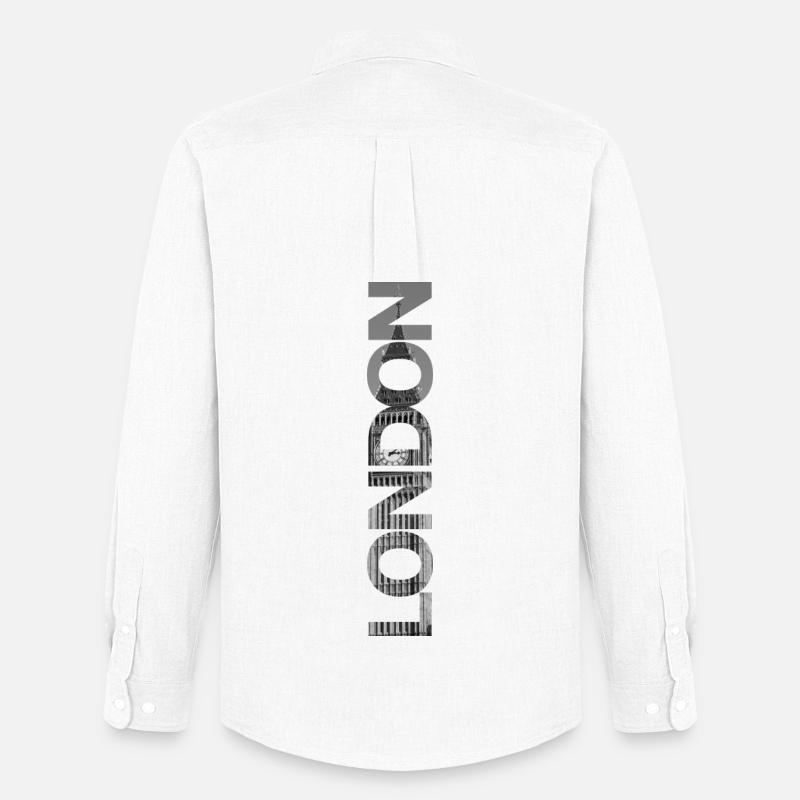 London Big Ben - Geschenk - Männer Oxford Hemd von Stanley/Stella - Weiß