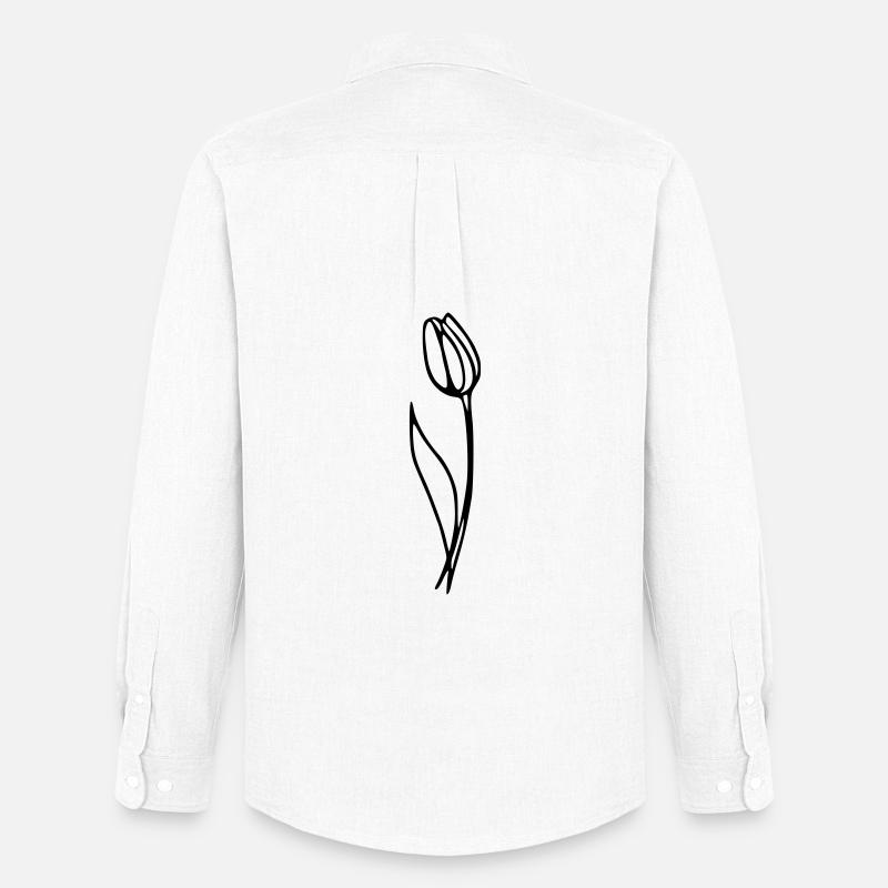 Tulpe - Männer Oxford Hemd von Stanley/Stella - Weiß