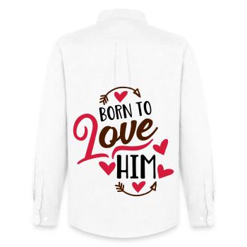 love - Men's Oxford Shirt by Stanley/Stella - white - Back - AI Model Male 185 dark (185cm)