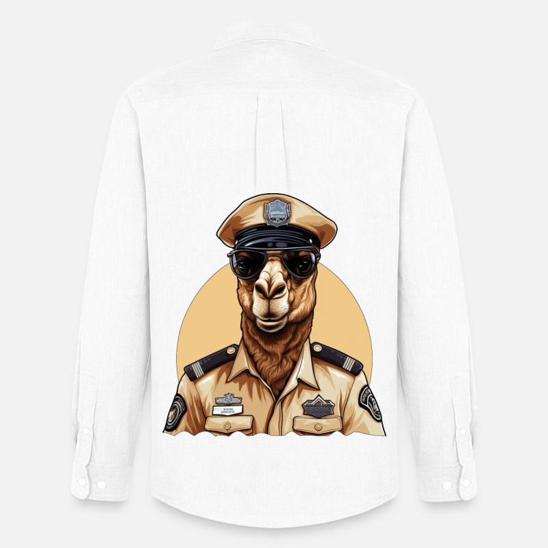Kamel Polizist - Männer Oxford Hemd von Stanley/Stella - Weiß