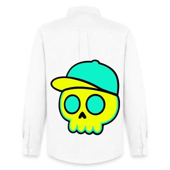 Neon Schädel Cap Streetwear - Männer Oxford Hemd von Stanley/Stella - Weiß - Hinten - AI Model Male 185 dark (185cm)