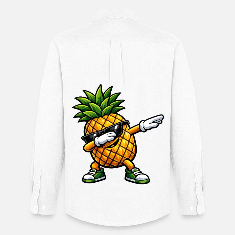 Dabbing Ananas - Männer Oxford Hemd von Stanley/Stella - Weiß