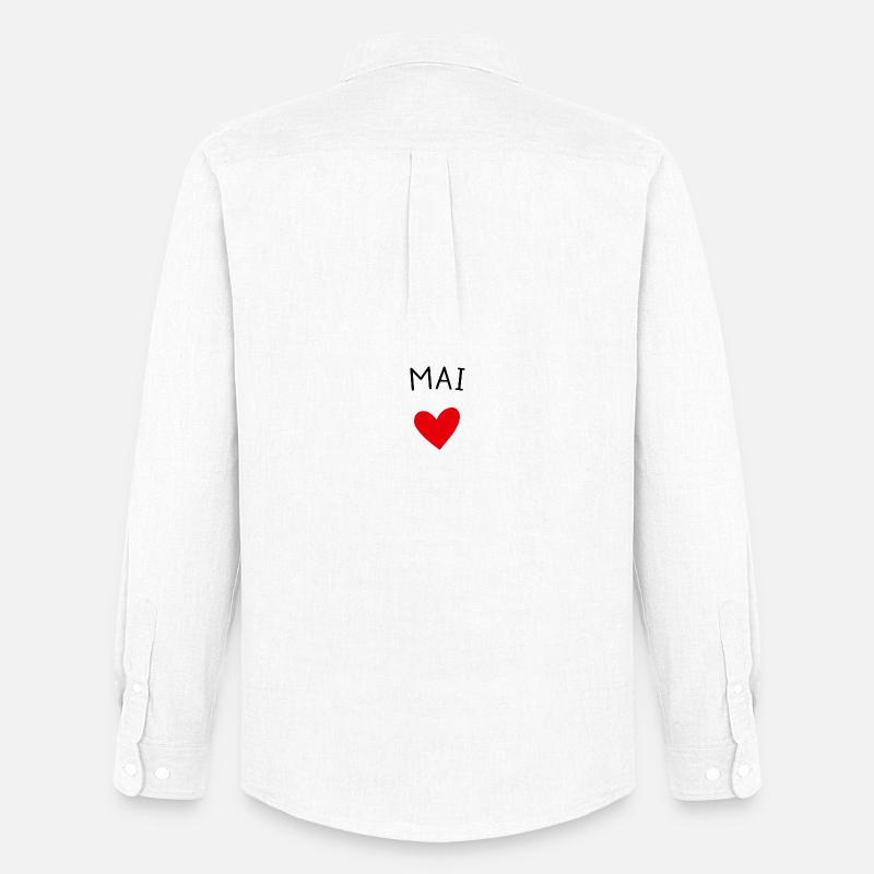 Werdende Mutter May – Baby unterwegs ❤️ - Männer Oxford Hemd von Stanley/Stella - Weiß