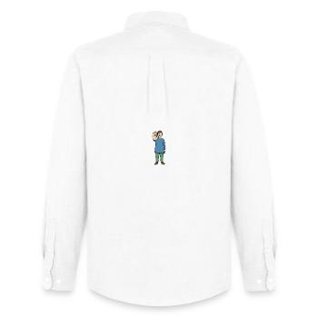 Stop Gesture Cartoon Character - Men's Oxford Shirt by Stanley/Stella - white - Back - AI Model Male 185 dark (185cm)