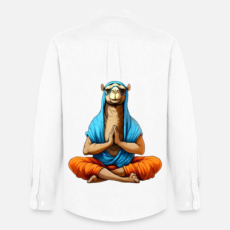 Yoga Kamel - Männer Oxford Hemd von Stanley/Stella - Weiß